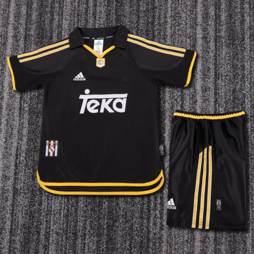 Kids 99-01 Retro Version Rea Madrid Away Black Kids/youth Soccer Uniform-811