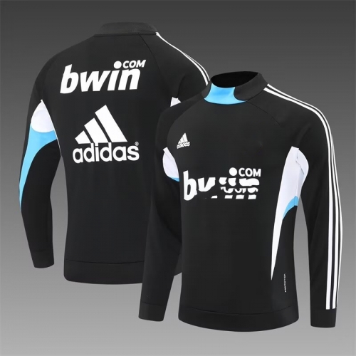 08/09 Retro Version Rea Madrid Black Thailand Soccer Tracksuit Top-801