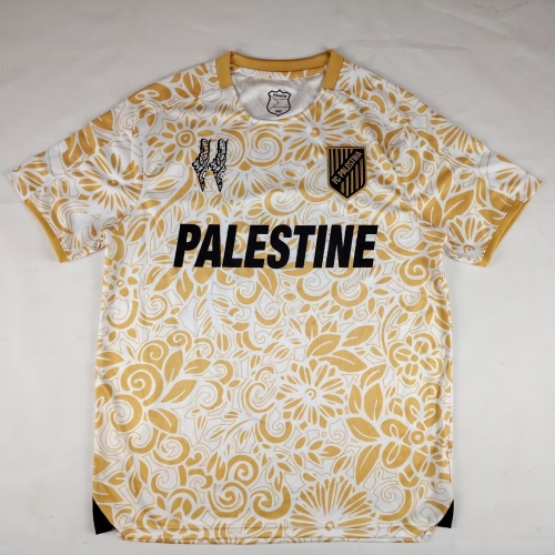 Camouflage 2025/26 English Version Palestine Yellow Thailand Soccer Jersey AAA-38