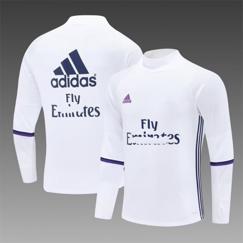 16/17 Retro Version Rea Madrid White Thailand Soccer Tracksuit Top-801