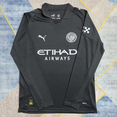 2025/26 Manchester City Away Black LS Thailand Soccer Jersey AAA-2136