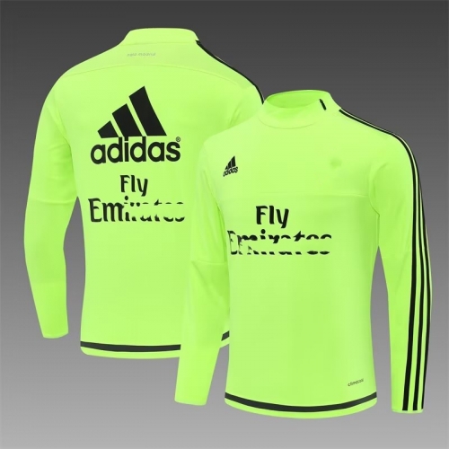 15/16 Retro Version Rea Madrid Fluorescent Green Thailand Soccer Tracksuit Top-801
