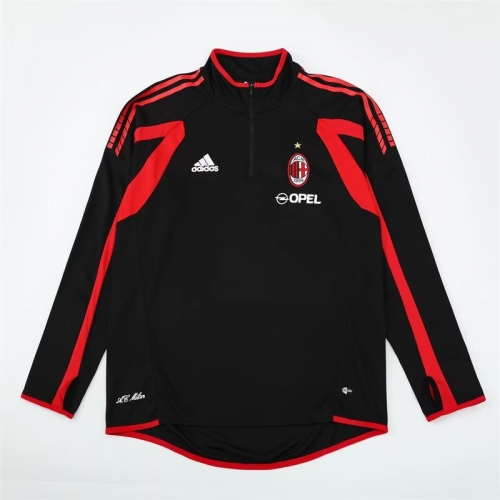 05/06 Retro Version AC Milan Black Thailand Soccer Tracksuit Top-801