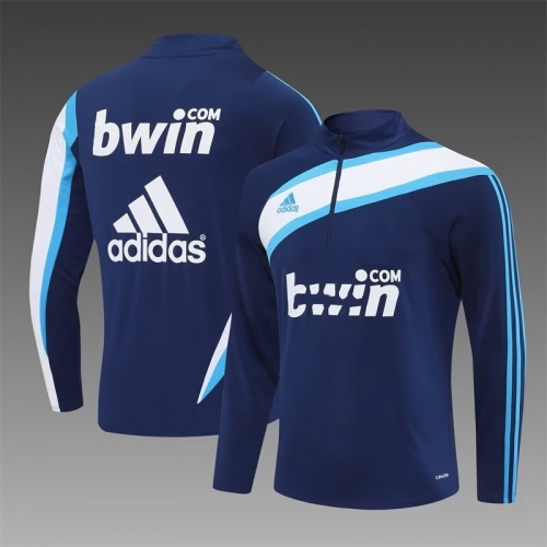 09/10 Retro Version Rea Madrid Royal Blue Thailand Soccer Tracksuit Top-801