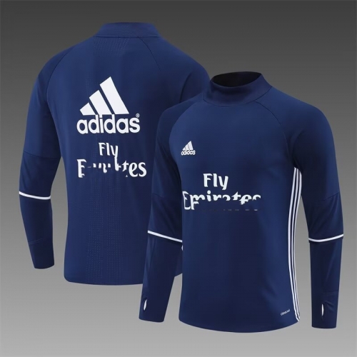 16/17 Retro Version Rea Madrid Royal Blue Thailand Soccer Tracksuit Top-801
