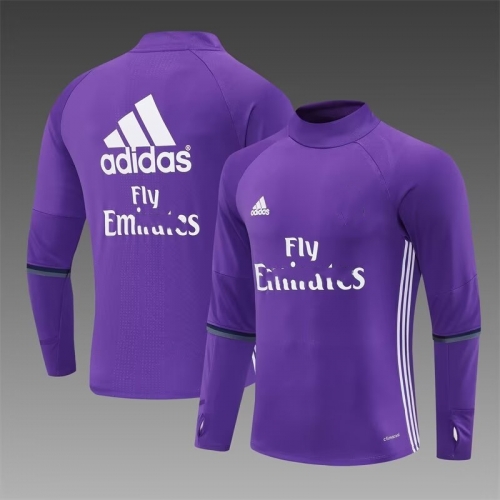 16/17 Retro Version Rea Madrid Purple Thailand Soccer Tracksuit Top-801