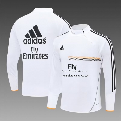 13/14 Retro Version Rea Madrid White Thailand Soccer Tracksuit Top-801