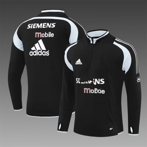 04/05 Retro Version Rea Madrid Black Thailand Soccer Tracksuit Top-801