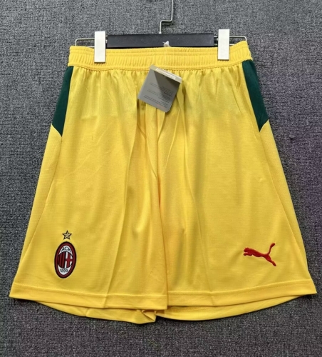 2025/26 AC Milan 2nd Away Yellow Thailand Soccer Shorts-315