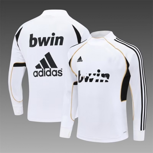 11/12 Retro Version Rea Madrid White Thailand Soccer Tracksuit Top-801