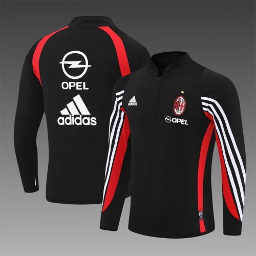 03/04 Retro Version AC Milan Black Thailand Soccer Tracksuit Top-801
