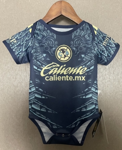 (Size 9-12) 2025/26 Club American Away Blue Baby Soccer Uniform-308