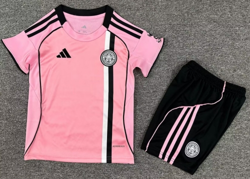 Kids 2025/26 Leicester City 2nd Away Pink Kids/Youth Soccer Uniform-1040