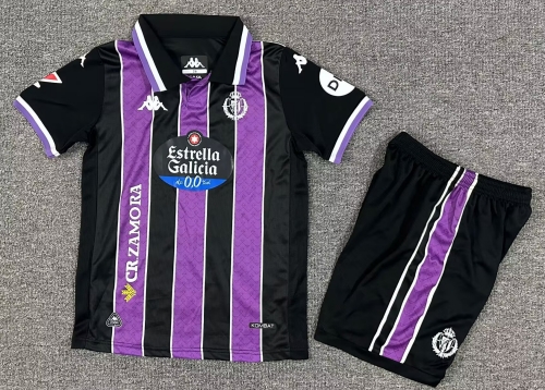 Kids 2025/26 Real Valladolid Away Purple & Black Kids/Youth Soccer Uniform-1040
