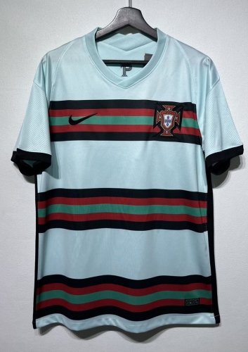 2020 Retro Version Portugal Away Blue Thailand Soccer Jersey AAA-301