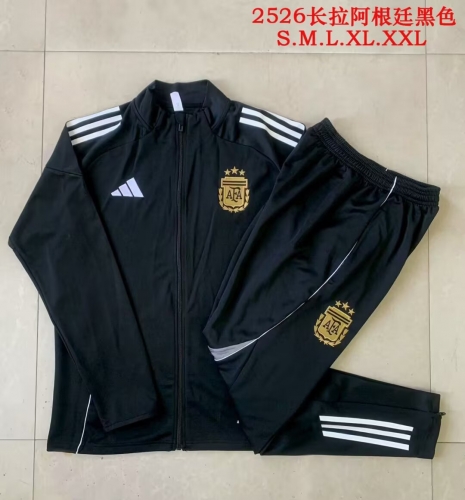 2025/26 Argentina Black Soccer Jacket Uniform-815