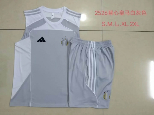 2025/26 Rea Madrid Gray & White Soccer Vest Set-815
