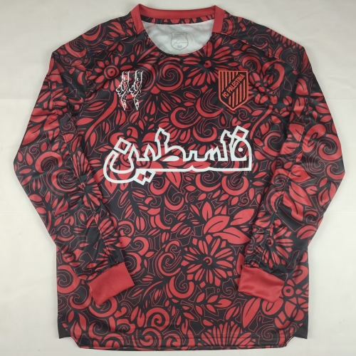 2025/26 Palestine Black & Red Thailand LS Soccer Jersey AAA-38