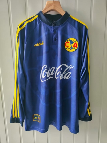 97/98 Retro Version Club América Blue LS Thailand Soccer Jersey-2178