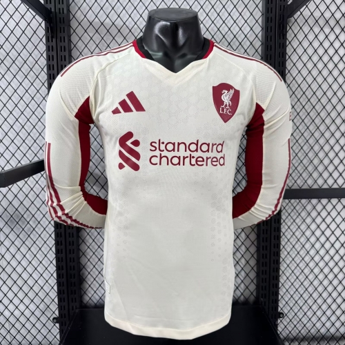 Player Version 2025/26 Liverpool Away White LS Thailand Soccer Jersey AAA-16/XY/703
