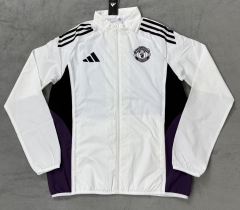 2025/26 Manchester United White Windbreaker Hoodies-510/47