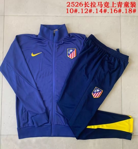 Kids 2025/26 Atletico Madrid Cyan Kids/Youth Soccer Jacket Uniform-815