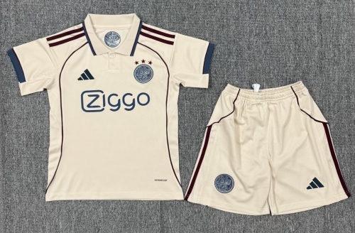 Kids 2025/26 Ajax 2nd Away Yellow Kids/Youth Soccer Uniform-522/208