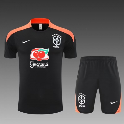 2025/26 Brazil Black Shorts-Sleeve Thailand Soccer Uniform-801/815