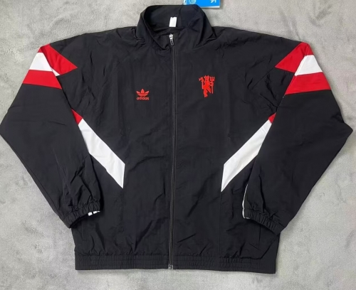 2025/26 Manchester United Black Windbreaker Hoodies-510/66