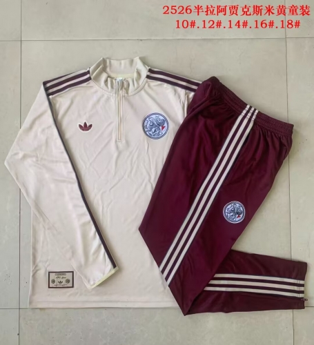Kids 2025/26 Ajax Rice Yellow Kids/Youth Tracksuit Uniform-815
