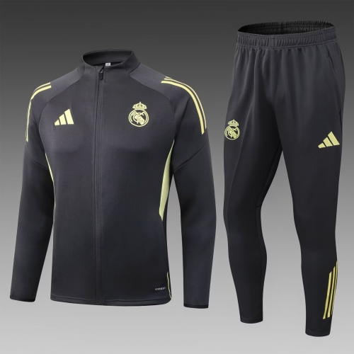 2025/26 Rea Madrid Dark Gray-Black Soccer Jacket Uniform-411