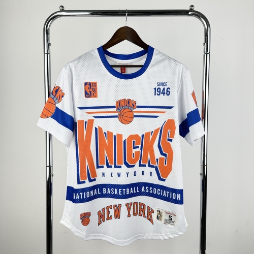 26 Models MN Retro Version New York Knicks White NBA T-Shirts-311