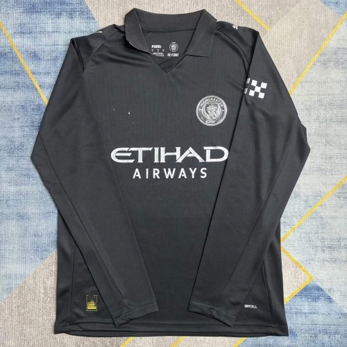2025/26 Manchester City 2nd Away Black LS Thailand Soccer Jersey AAA-2136/410
