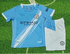 Kids 25/26 Manchester City Home Blue Kids/Youth Soccer Uniform-507/SKE/522