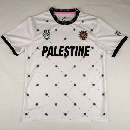 Retro English Version Palestine White Thailand Soccer Jersey AAA-38