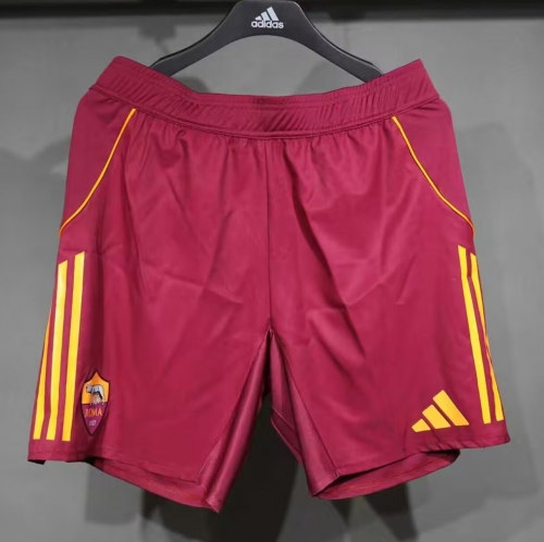 Player Version 2025/26 Roma Home Red Thailand Soccer Shorts-703