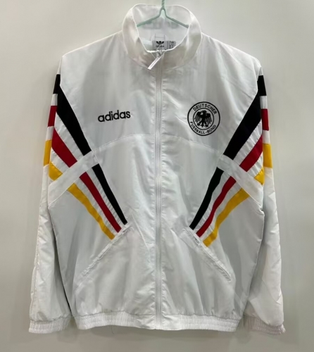 Embroidery 2025-26 Germany White Windbreaker Hoodies Top