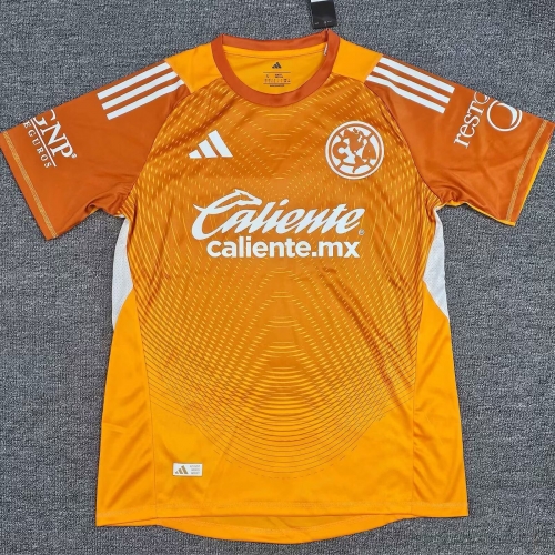 Player Version 2025/26 Club América Goalkeeper Orange Thailand Soccer Jersey AAA-912