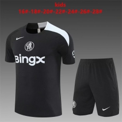 (Size 16-28) 2025/26 Chelsea Black Kids/Youth Thailand Soccer Tracksuit Uniform-801