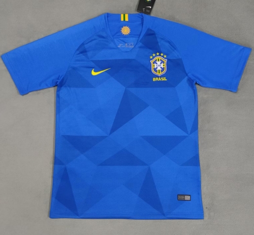2018 Retro Version Brazil Away Blue Thailand Soccer Jersey AAA-510