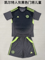 Kids 2025/26 Celtic Goalkeeper Black & Gray Kids/Youth Soccer Uniform-208