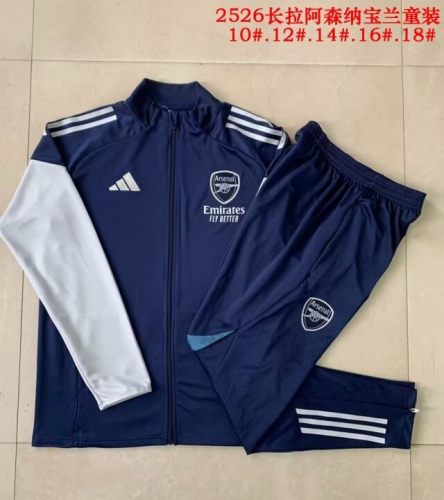 Kids 2025-26 Arsenal Royal Blue Kids/Youth Soccer Jacket Uniform-815