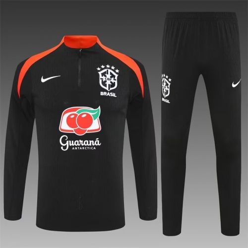 Player Version 2025/26 Brazil Black Thailand Soccer Uniform-801