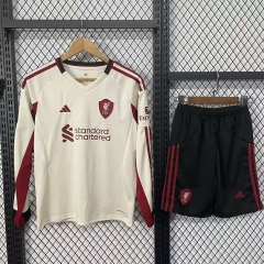 Kids 2025/26 Liverpool Away Yellow Kids/Youth Training LS Soccer Uniform-530