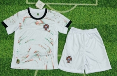 Kids 2025/26 Portugal Away White Youth/Kids Soccer Uniform