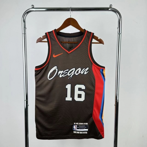 2021 NBA Portland Trail Blazers Black #16 Jersey-311