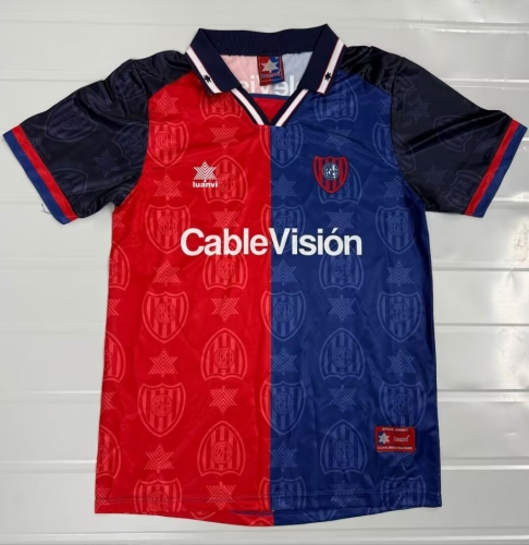 99/00 Retro Version San Lorenzo Home Red & Black Thailand Soccer Jersey AAA-503
