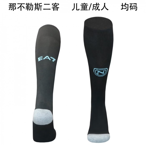 Adult & Kids 2025/26 Napoli 2nd Away Black Thailand Soccer Socks