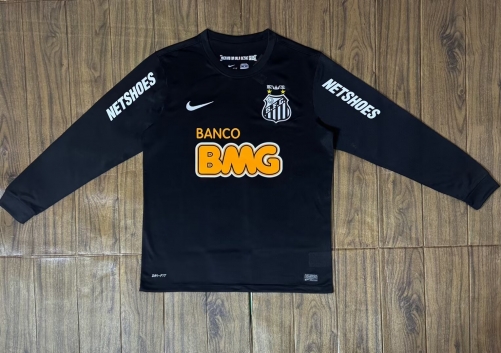 12/13 Retro Version Santos FC Black Thailand LS Soccer Jersey AAA-601