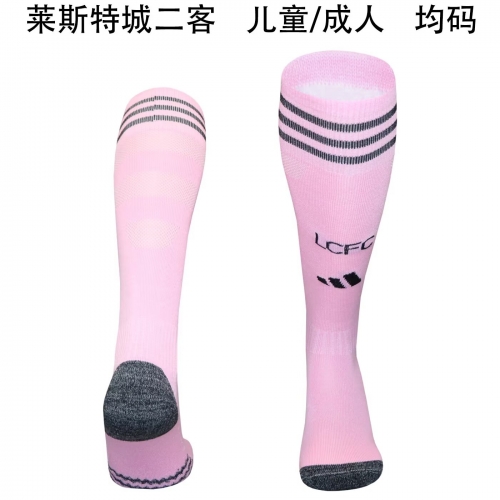 2025/26 Leicester City 2nd Away Pink Adult/Kids Thailand Soccer Socks